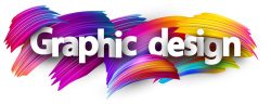 Graphic design image template written on it