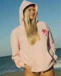 pink palm puff hoodie